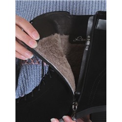 A358-349M-2 BLACK Ботинки женские (натуральная замша, нат.мех) размер 36