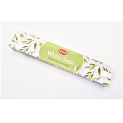WHITE SAGE Premium Masala Incense, Hem (БЕЛЫЙ ШАЛФЕЙ премиум масала благовония палочки, Хем), уп. 15 г.