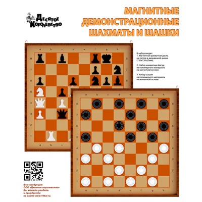 Шахматы и шашки демонстрационные магнитные