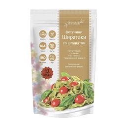Фетучини ШИРАТАКИ со шпинатом (натуральный диетический продукт), Shirataki, 340 г.