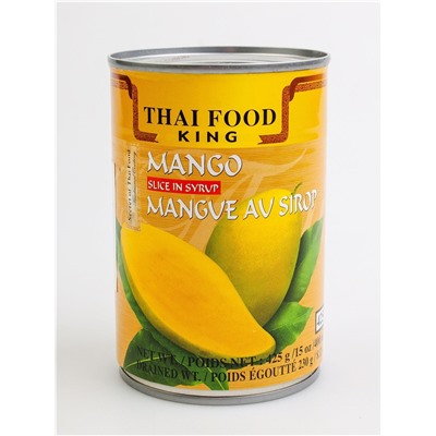 MANGO SLICES in syrup, Thai Food King (ЛОМТИКИ МАНГО в сиропе, Тай Фуд Кинг), 425 г.