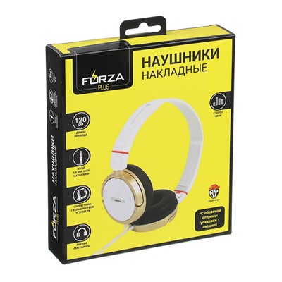 FORZA Наушники проводные накладные Ретро, поворотные, пластик, 2 цвета