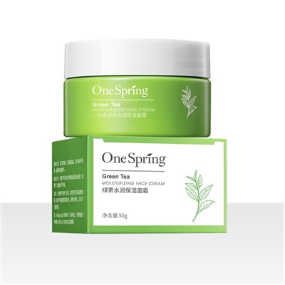 Крем для лица с зеленым чаем One Spring Green Tea Moisturizing Cream, 50 гр.