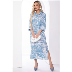 Платье "Сьюзан" (бело-голубое) П8162