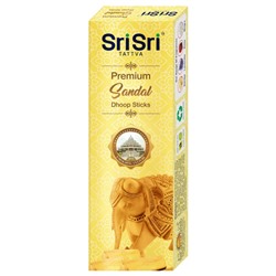 Premium SANDAL Dhoop Sticks, Sri Sri Tattva (Премиум САНДАЛ безосновные благовония, Шри Шри Таттва), 50 г.