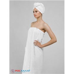 Женский махровый банный комплект (парео на пуговицах и чалма) К-26 (1)