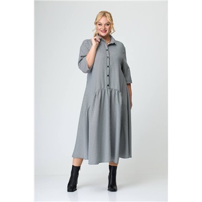 Avenue Fashion 0102 мелкая_клетка/черный+белый, Платье