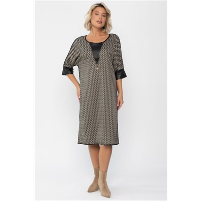 Платье Селин (черно-бежевое) П11301