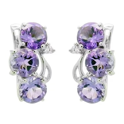 Серьги из серебра аметист, Пейзаж
