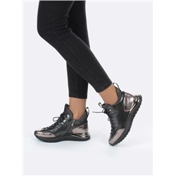 CXR118-2P BLACK/BRONZE Ботинки женские (натуральная кожа, байка) размер 37