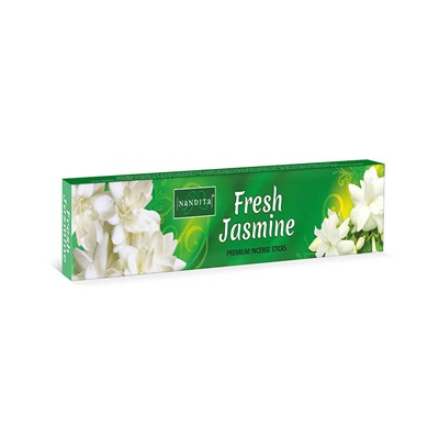 FRESH JASMINE Premium Incense Sticks, Nandita (СВЕЖИЙ ЖАСМИН премиум благовония палочки, Нандита), 15 г.