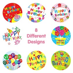 Стикер «Happy Birthday», круглый