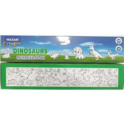 Раскраска-рулон 20*200см на клеевой основе Dinisaurs с перфорацией / коробка М-4771