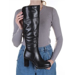 M18-393 N969 BLACK Сапоги зимние женские (натуральная кожа, натуральный мех (еврозима)) размер 36