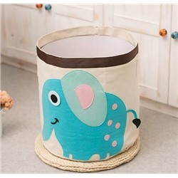 Корзина для игрушек, бель с аппликацией 45*40см