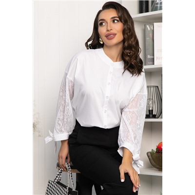 Блуза с завязками Ажур (белая) Б14386-10М