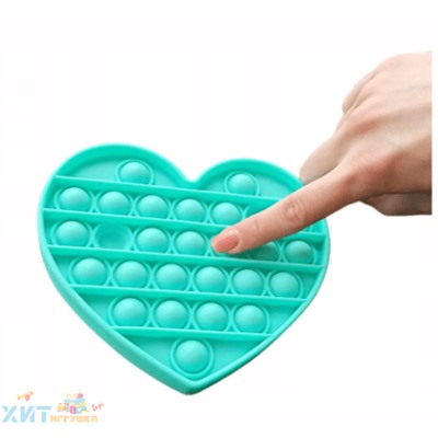POP IT antistress Сенсорная игрушка СЕРДЦЕ ОДНОТОН в ассортименте / Вечная пупырка, popit_heart_postel