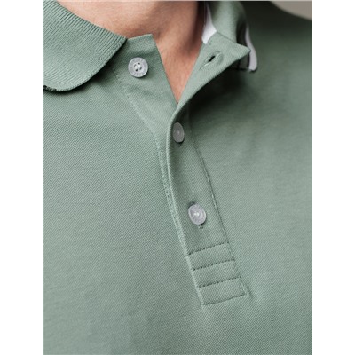 Футболка-поло из фактурного трикотажа