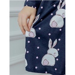 Платье Эля зайки на темно-синем