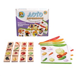 Лото деревянное «Овощи и фрукты»