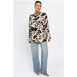 Блуза Тайна очарования (бело-коричневая) Б14432-5М