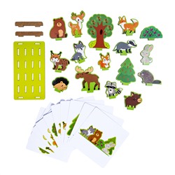 Развивающая игра из дерева «Что за чем? Кто живет в лесу»