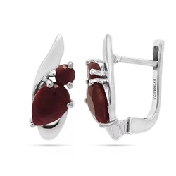 Серьги из серебра рубин корунд, Элиза