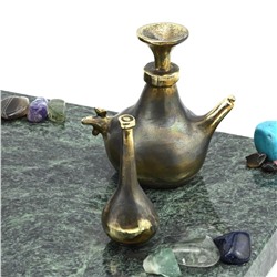 Гном химик из бронзы на подставке из змеевика 265*145*225мм.