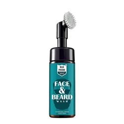 FACE & BEARD Foaming Face Wash, Luster (Пенка для умывания с силиконовой щёткой ДЛЯ ЛИЦА И БОРОДЫ, Ластер), 100 мл.