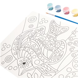 Раскраска для детей «Рыбка» с кисточкой и красками