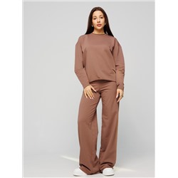 Женский лонгслив из футера 2-х нитки Lingeamo какао ВК-25 (02)