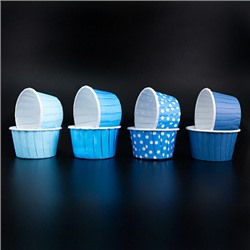 Капсулы для маффинов с бортиком Polca Dot Голубые 50*40 мм, 20 шт