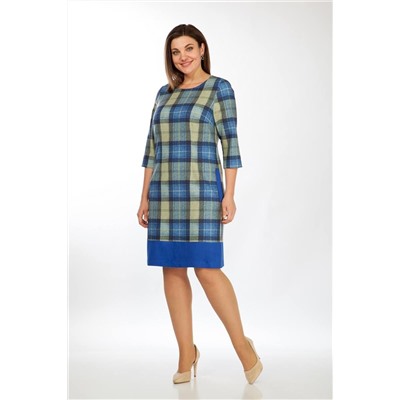 Lady Style Classic 960/1 синий_с_салатовым_"клетка", Платье