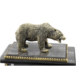 Часы из обсидиана иризируещего "Медведь" 180*100*330мм