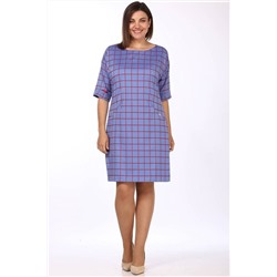 Lady Style Classic 926/11 голубой_с_красным_"Клетка", Платье