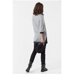 Туника спортивная трикотажная с люрексом серая