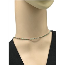 Чокер из циркона шарик гр.2мм цв.золотисто-зеленый, 38см