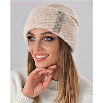 Отворот мохер мульти полоска термо Шапка флис (56-58)