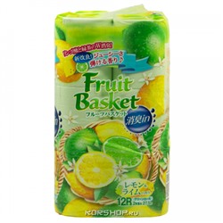 Туалетная бумага с ароматом лимона и лайма Fruit Basket Marutomi (2 слоя), Япония