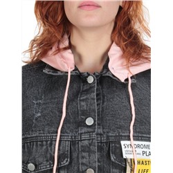 806 BLACK/PINK Джинсовый жилет женский (100% хлопок) размер 60