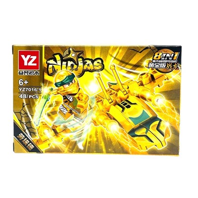 Конструктор NINJAS 8в1 Ниндзя и самолет-трансформер 48дет. 14*9см  / YZ7016-1