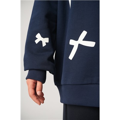 Свитшот оверсайз для девочки из футера трехнитки Happyfox