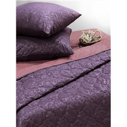 Комплект постельного белья с одеялом New Style КМ-025 баклажан-бордо