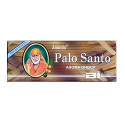 PALO SANTO Aroma Dhoop, Ananda (Безосновные арома благовония ПАЛО САНТО с подставкой, Ананда), 1 уп. (20 г.)