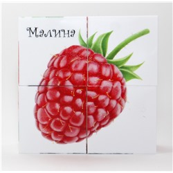 Детские пластмассовые кубики с картинками «Ягоды» (4 штуки)