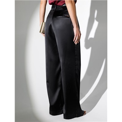 Брюки палаццо широкие из струящегося сатина