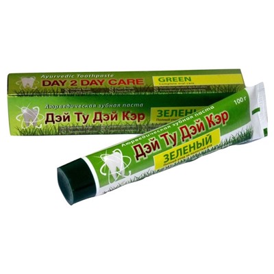 Ayurvedic Toothpaste GREEN, Day 2 Day Care (Аюрведическая зубная паста ЗЕЛЕНЫЙ, Дэй ту Дэй Кэр), 100 г.