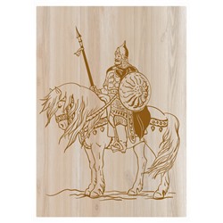 Набор досок с рисунком для выжигания А5 и А4 «Грибы-боровики и Витязь» (4 штуки)