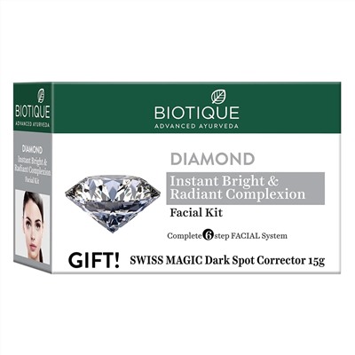 DIAMOND FACIAL KIT with Diamond Biotique (Набор для всех типов кожи лица БРИЛЛИАНТОВЫЙ, Биотик), 65 г.