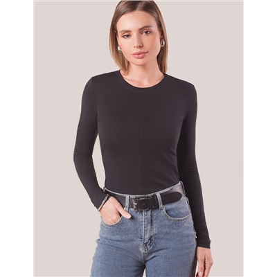 Лонгслив из премиального хлопка с эластаном